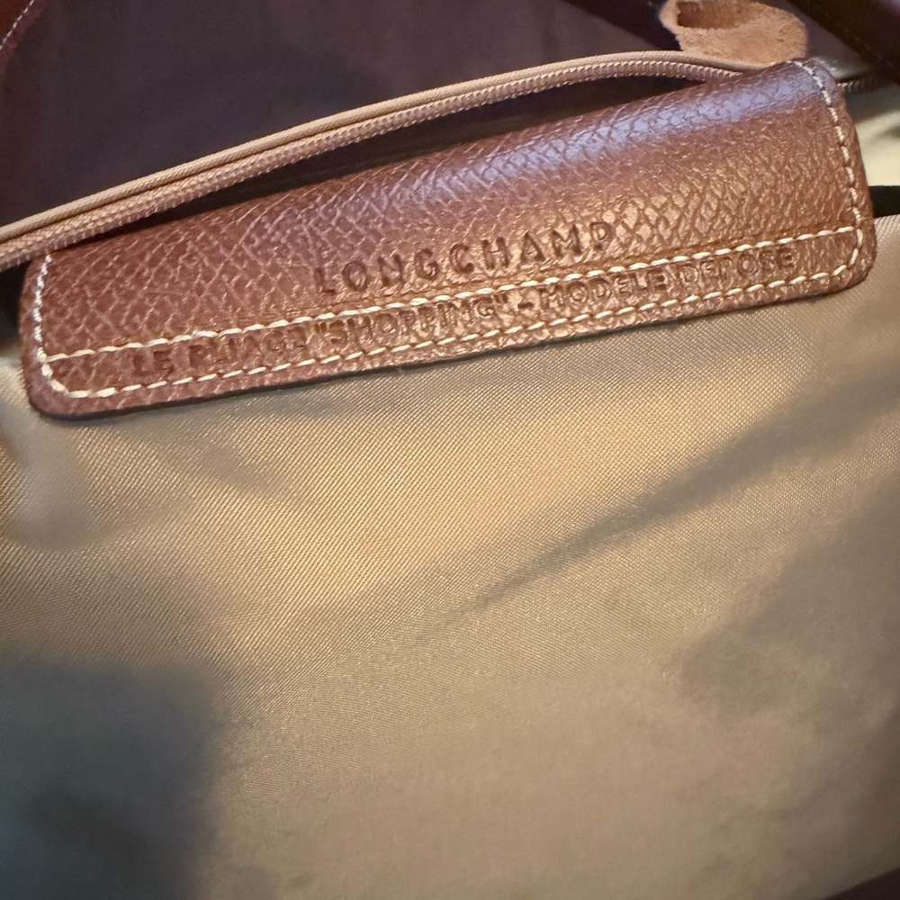 Longchamp La Pliage Medium Tan and Brown Tote Bag - Picture 7 of 16